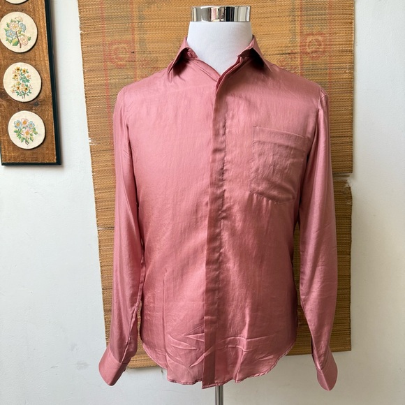 Vintage Other - Vintage Silk Pink Dress Shirt
